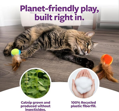 SmartyKat Flutter Balls Catnip Plush and Feather Cat Toys, Erratic Motion - Image 5