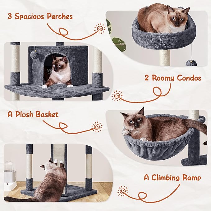 Yaheetech 76in Cat Tree Multi-Level Cat Tower - Image 5