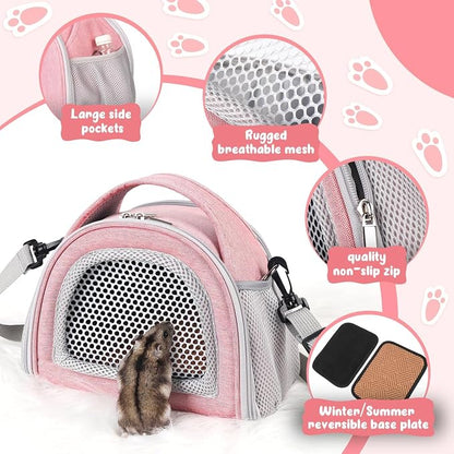 YUDODO Hamster Carrier Guinea Pig Carrier Bag Small Animal Sugar Glider Pouch - Image 3