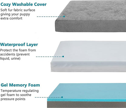 Jumbo Dog Bed for Large Dogs, Orthopedic Memory Foam Pet Bed, Washable Dog - Image 3