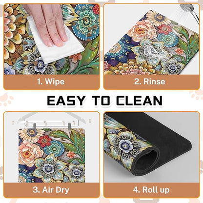 Absorbent Pet Dog Bowl Mat for Food and Water, Pet Cat Food Feeding Mat - Image 6