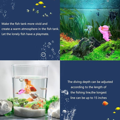 onesimcr Floating Fish Tank Decorations, Aquarium Decorations, Lovely Diver - Image 2