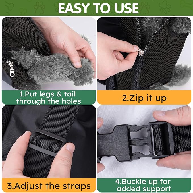 Pet Carrier Backpack, Hands-Free Adjustable Dog Front Carrier Legs Out & - Image 5