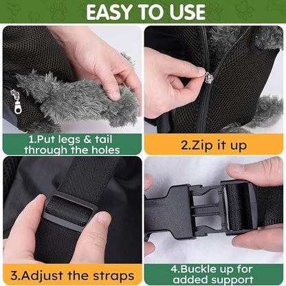 Pet Carrier Backpack, Hands-Free Adjustable Dog Front Carrier Legs Out & - Image 5