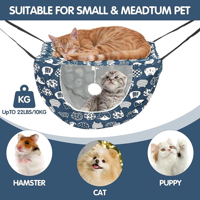 2Pcs Cat Hammock for Cage, Double Layer Cat Hanging Hammock for Cage, Soft - Image 6