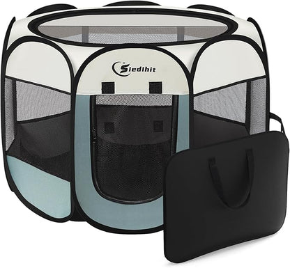 Dog Cat Playpen, Puppy Pet Playpen Indoor by Siedihit