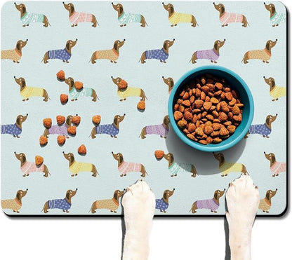 Dachshund Dog Food & Water Mat, Pet Feeding Mat - Image 2