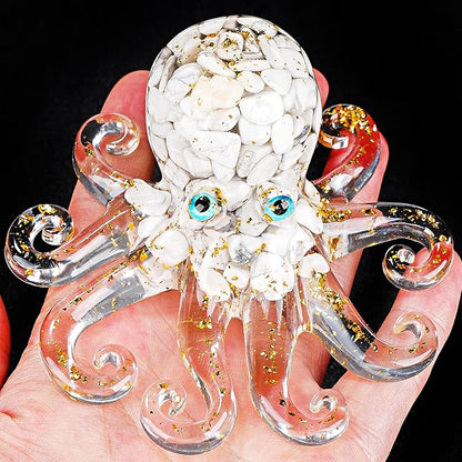 Natural Crystal Gravel Octopus Resin Marine Animals Fish Tank Decorative by RJINGSHICRYSTAL