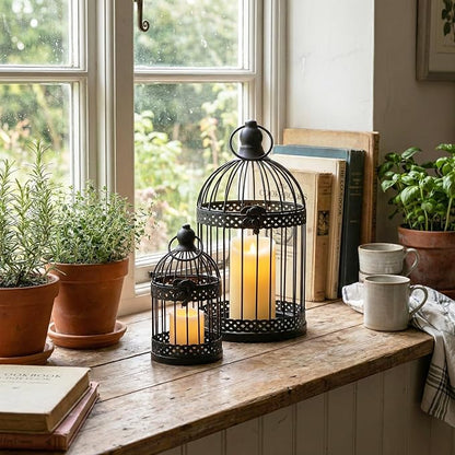 VELA LANTERNS Bird Cage Decor Candle Holder Lantern Decorative Table - Image 11