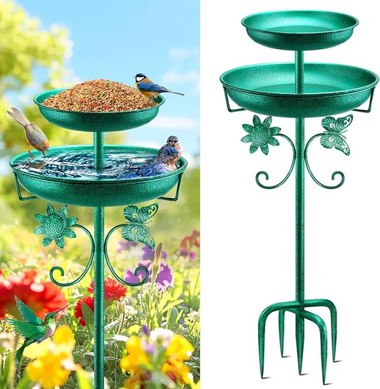 Daoeny Bird Bath for Outside, 42In Vintage Freestanding Birdbaths for Outdoors by Daoeny