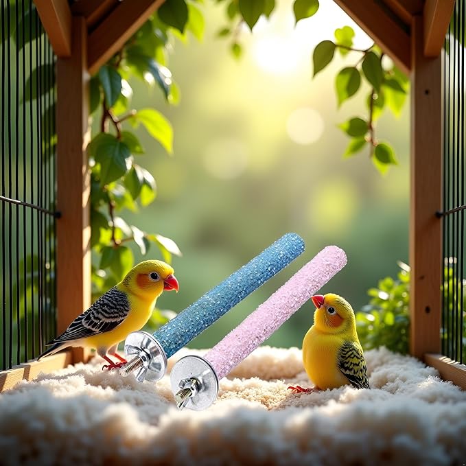 1Pc Color Random Bird Perch Stand Toy Wood Parrot Perch Stand Grinding Claw - Image 5