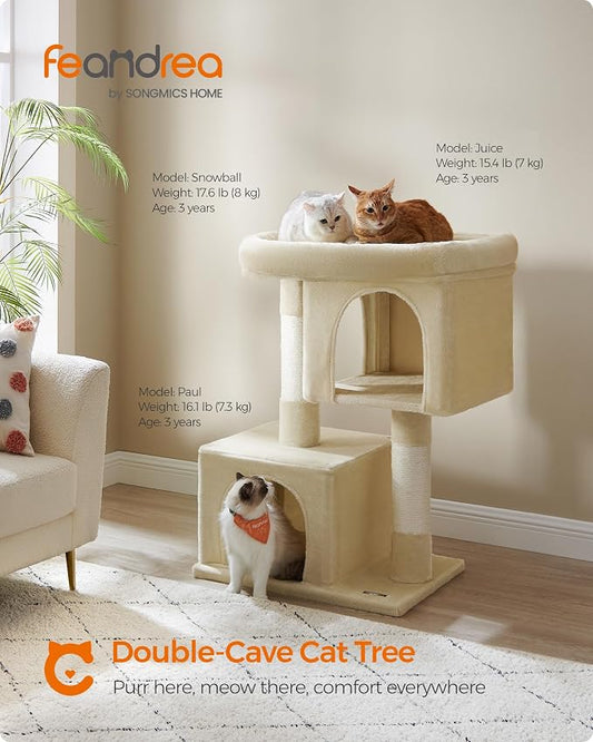 Feandrea Cat Tree, 40.6-Inch Cat Tower, Plush Condo - Image 2