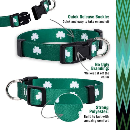 Native Pup St Patricks Dog Collar- Saint Patrick Green Shamrock Pet Collars- - Image 4