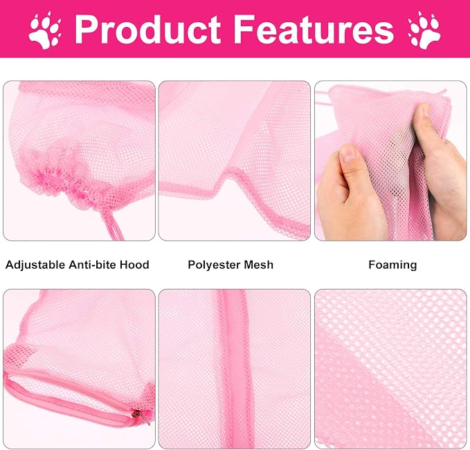 Patelai 5 Pcs Cat Bathing Bag Set Cat Grooming Bag Adjustable Pet Shower Net - Image 6