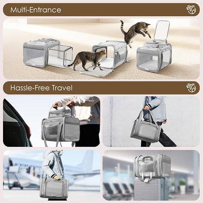 Top and 2 Sides Expandable Pet Carrier 17x11x9.5, TSA Airline Approved Small - Image 6
