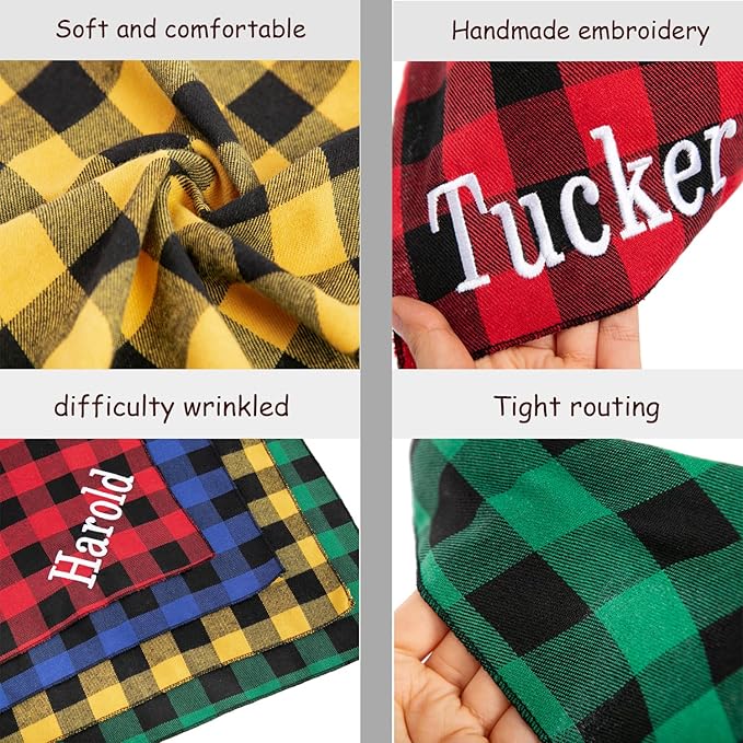 Personalized Dog Bandana Embroidered Name Custom Neckwear Dog Scarf Triangle - Image 4