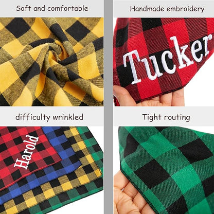 Personalized Dog Bandana Embroidered Name Custom Neckwear Dog Scarf Triangle - Image 4