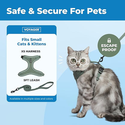 Voyager Escape-Proof Step-in Lock Cat Harness & 5ft Neoprene-Handle Leash Set - Image 2
