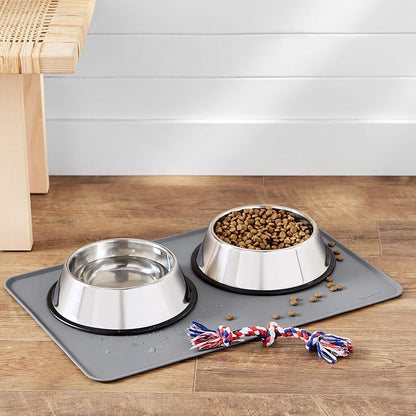 Amazon Basics Waterproof Anti-Slip Silicone Pet Food and Water Bowl Mat - Image 5
