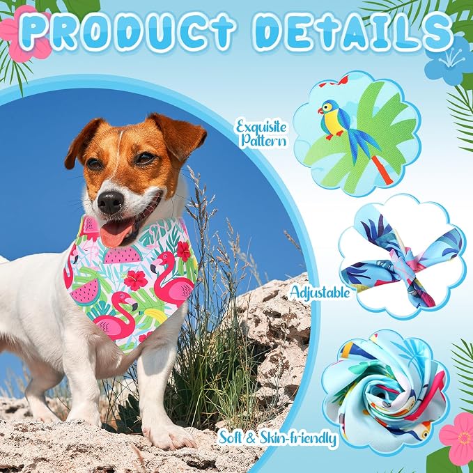 100 Pcs Dog Bandanas Bulk Hawaiian Dog Bandanas Summer 3 Sizes Washable - Image 3