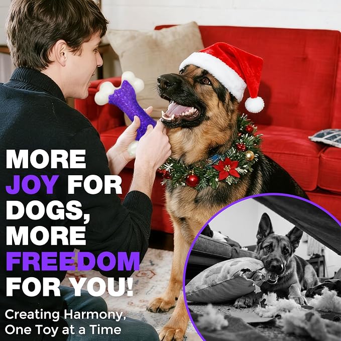 6-Pack Tough Dog Chew Toys for Aggressive Chewers Large Medium Breed Bacon - Image 4