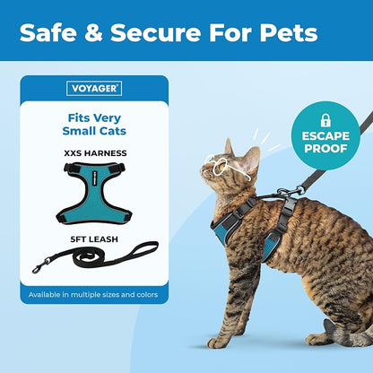 Voyager Escape-Proof Step-in Lock Cat Harness & 5ft Neoprene-Handle Leash Set - Image 2