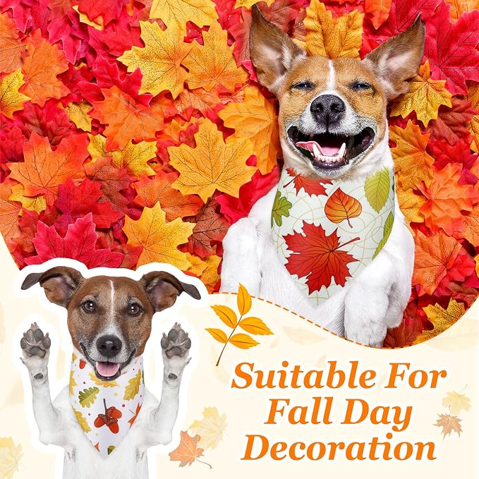 Chunful 100 Pieces Thanksgiving Dog Bandanas Bulk Fall Autumn Pet Bandanas - Image 2