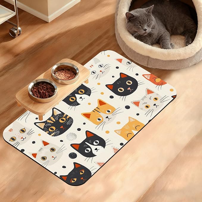 Cats Dog Cat Food Mat, Absorbent Waterproof Placemat by Unknown