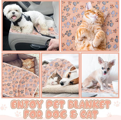 Chumia 40 Pcs Blankets Soft Fluffy Fleece Washable Pet Dog Sleep mat Paw Print - Image 6