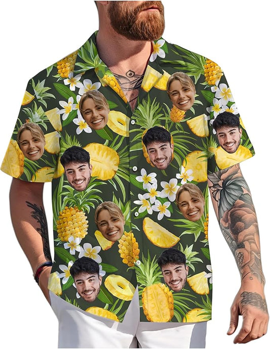 Custom Hawaiian Shirt with Face Photo Picture by GLOXO