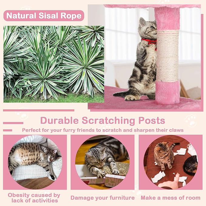 Heavy Duty Cat Tree Tower, Cat Condo, Hanging Ball - Image 5