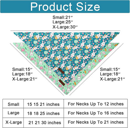 ARING PET Easter Dog Bandana 2 Pack-Cute Green Easter Eggs Dog Bandanas - Image 3
