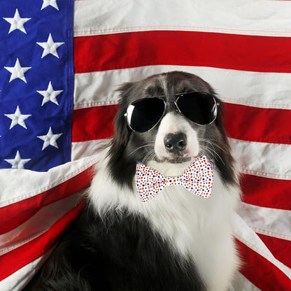 4th of July Dog Collar and Bow Tie Set Adjustable Pet Collar - Image 6