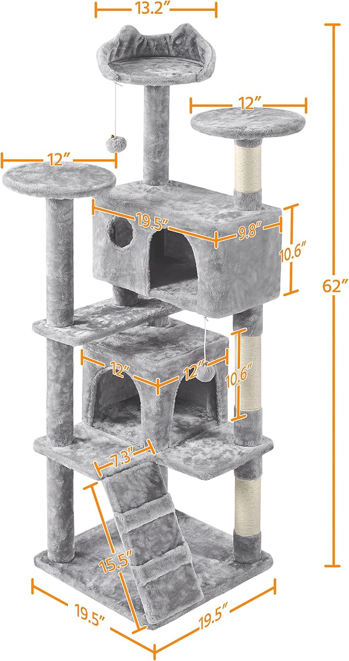 Yaheetech 62in Cat Tree Cat Tower - Image 8