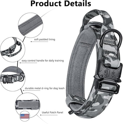 DAGANXI Tactical Dog Collar, Adjustable Military Training Nylon Dog Collar - Image 3