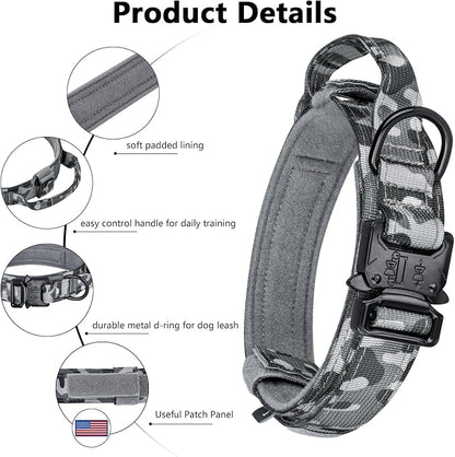 DAGANXI Tactical Dog Collar, Adjustable Military Training Nylon Dog Collar - Image 3