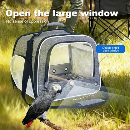 halinfer Bird Carry Carrier to Transport Large Size Parrot, Portable Bag - Image 6