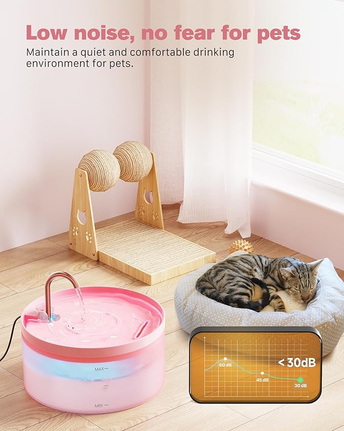 Pink Cat Water Fountain:with 6 Carbon Filters + 3 Sponge Filters - Image 4