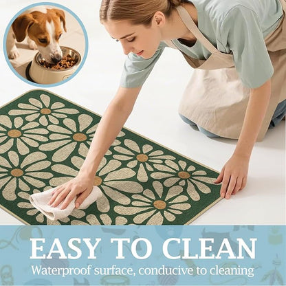 SHIYUE Dog Food Mats for Floors, Absorbent Cat Bowl for Food and Water - Image 3