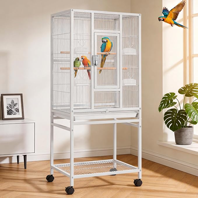 DWVO 53.9-Inch Metal Bird Cage: Large Parrot Cages by DWVO