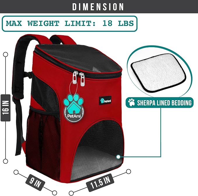 PetAmi Small Dogs and Cat Backpack Carrier, Airline Approved Pet Backpack - Image 2