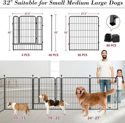 Dog Playpen 32 inch 40 Panels Indoor Outdoor Dog Pen - Image 3