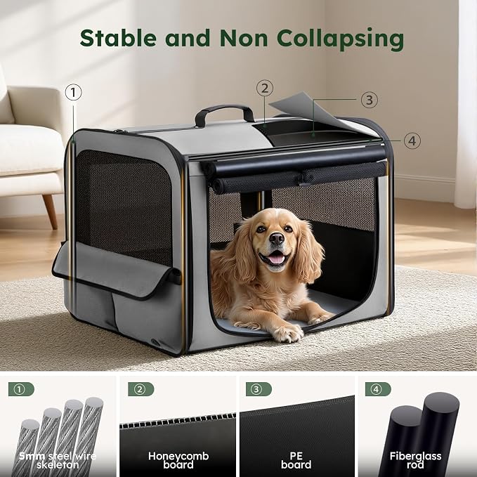 Large Dog Car Carrier Light Weight, 27×20.5×20.5ins Dog Carrier - Image 6