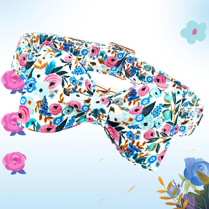 Lionheart glory Dog Collar Bow Collar Floral Dog Collar - Image 4