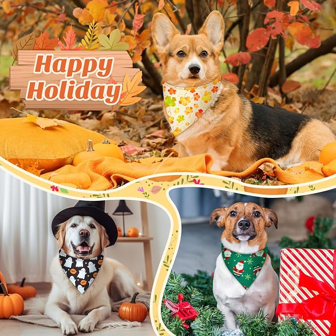Weewooday 50 Pcs Holiday Dog Bandanas Bulk - Image 6