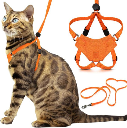 Houdini™ Escape Proof Kitten Harness and Leash Set by OutdoorBengal – Orange by OutdoorBengal