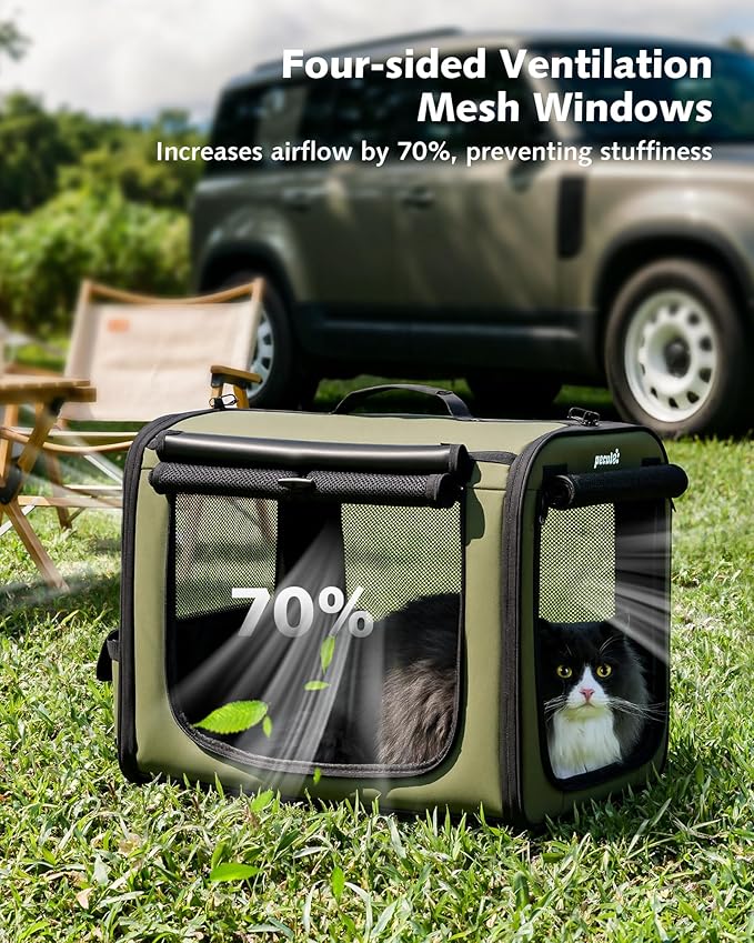 Pecute Dog Car Carrier Light Weight 19.7×16.9×14.8in, Dog Carrier Easy to - Image 6