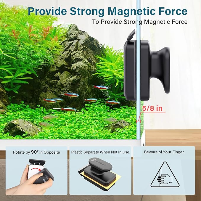 hygger Aquarium Magnetic Glass Clean Tool, Algae Scraper - Image 4