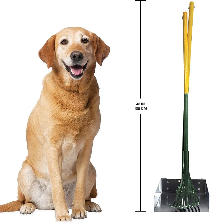 Four Paws Stainless Steel Long-Handled Dog Pooper Scooper Rake & Pan 2 Piece Set - Image 4