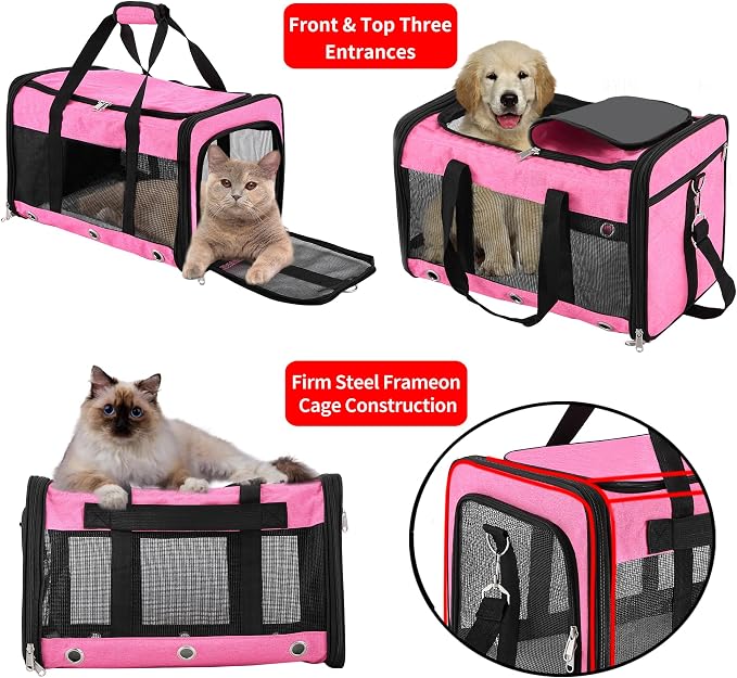 Soft Sided Cat/Dog Carrier, Collapsible Pets Travel Carriers - Image 6